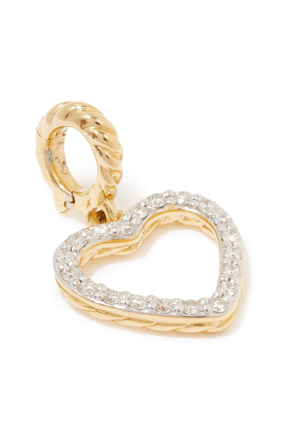 Heart Amulet in 18K Yellow Gold with Pavé Diamonds